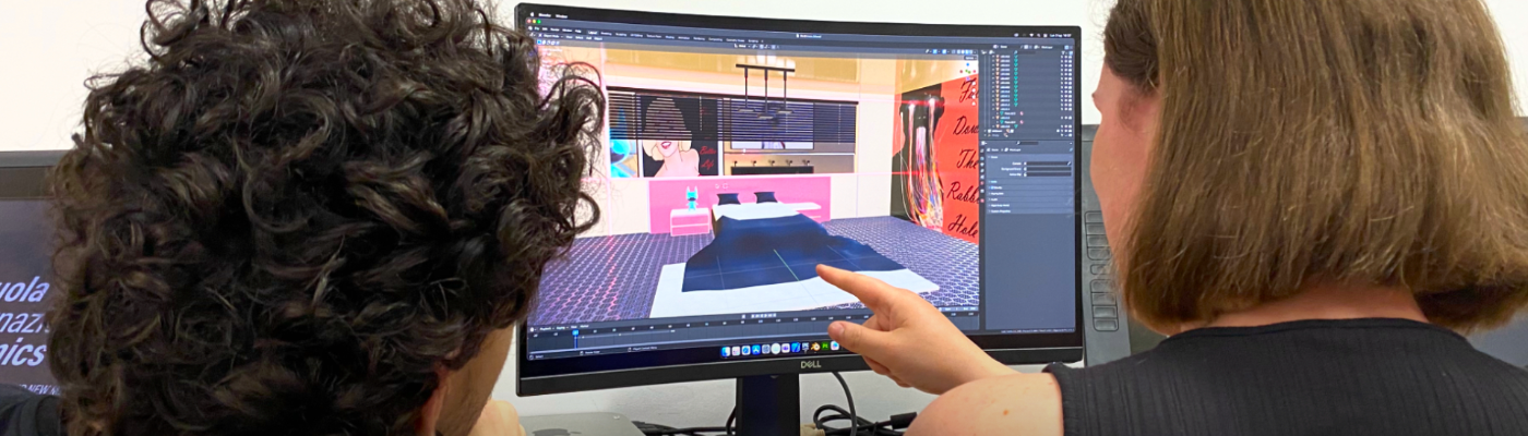 Aula Scuola Comics sede di Roma        corso 3D ANIMATION